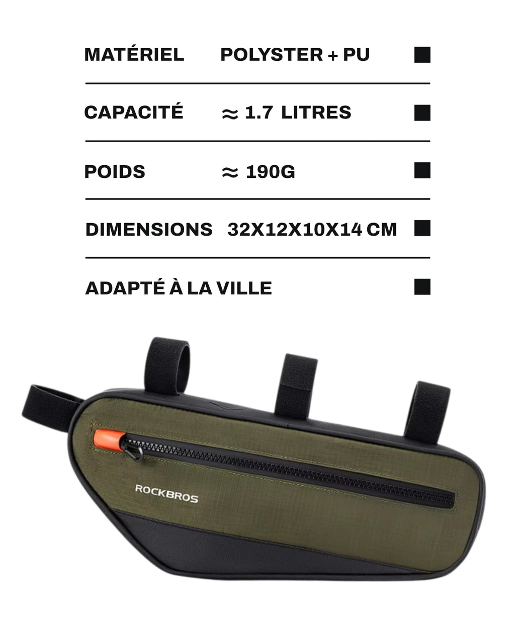 Sacoche de cadre de vélo - 1,7 L - AERIAL