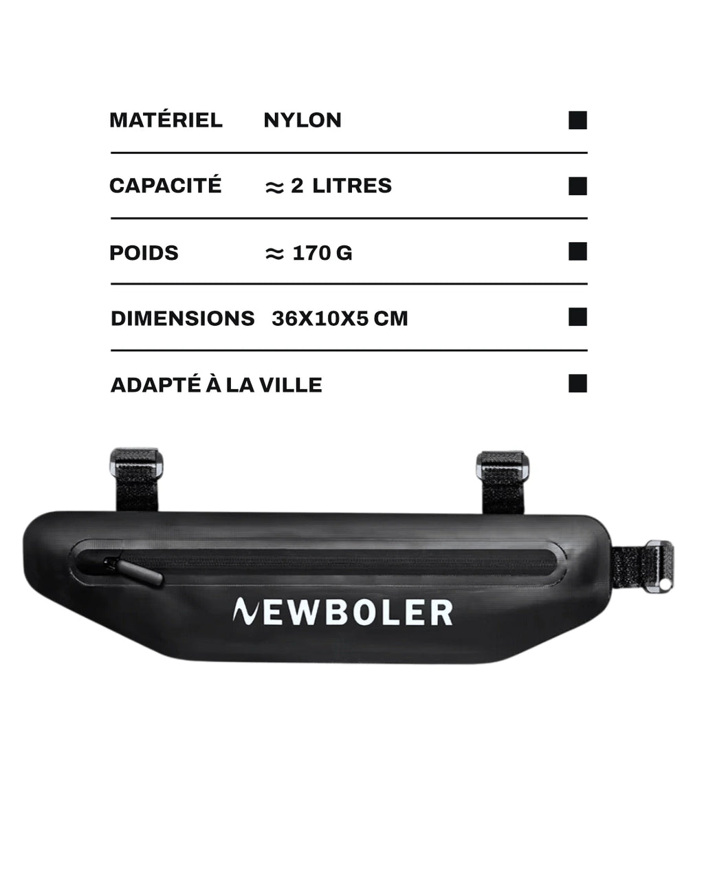 Sacoche pour cadre de vélo - 2 L - CRANE