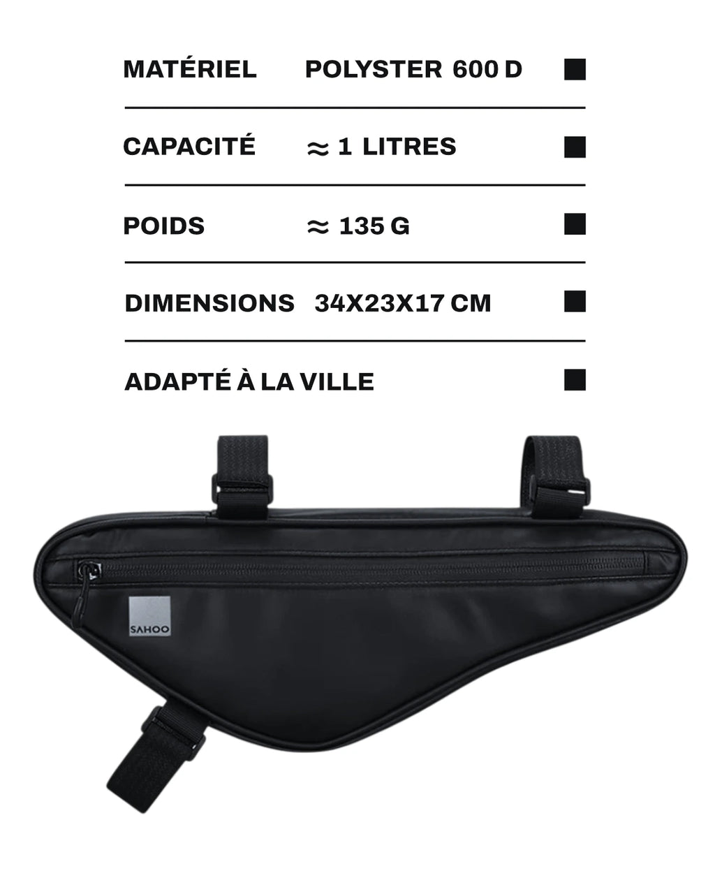 Sacoche pour cadre de vélo - 1 L - MIDLINE