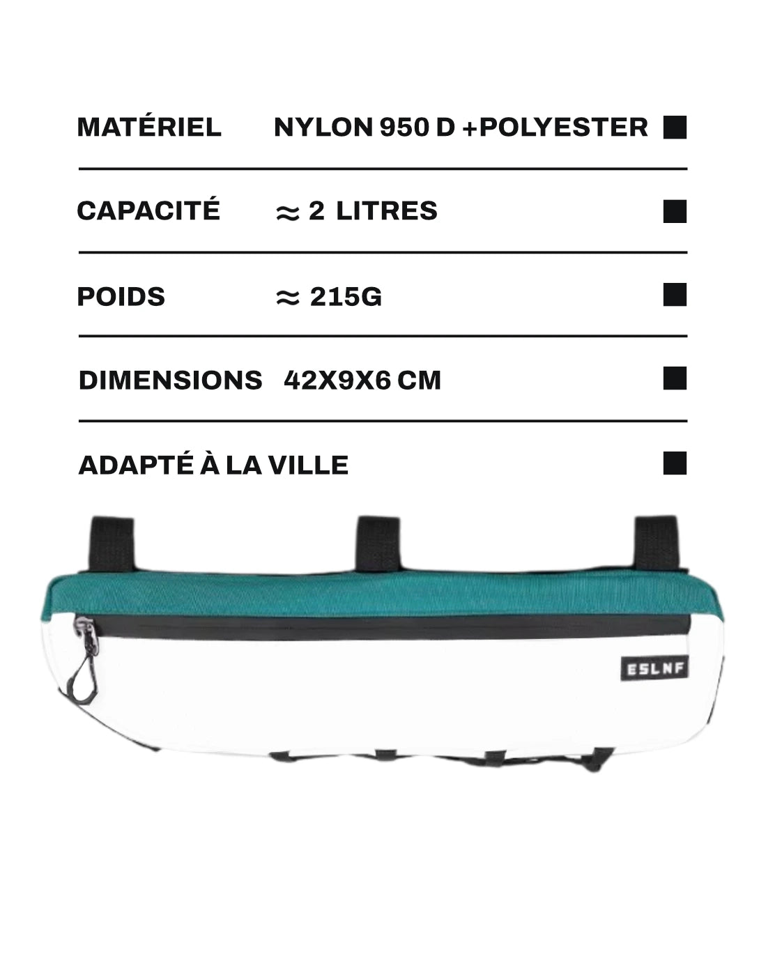 Sacoche pour cadre de vélo - 2 L - VOID