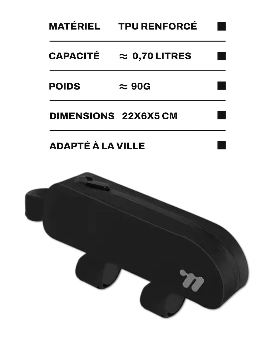 Sacoche de cadre de vélo - top - 0,7 L - PLINTH