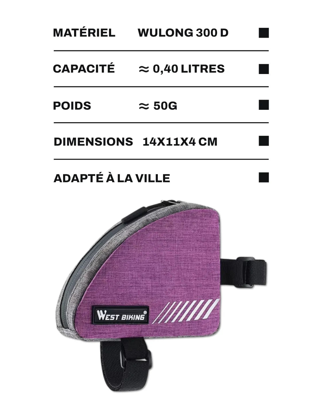 Sacoche pour cadre top de vélo - 0,4 L - SLOT