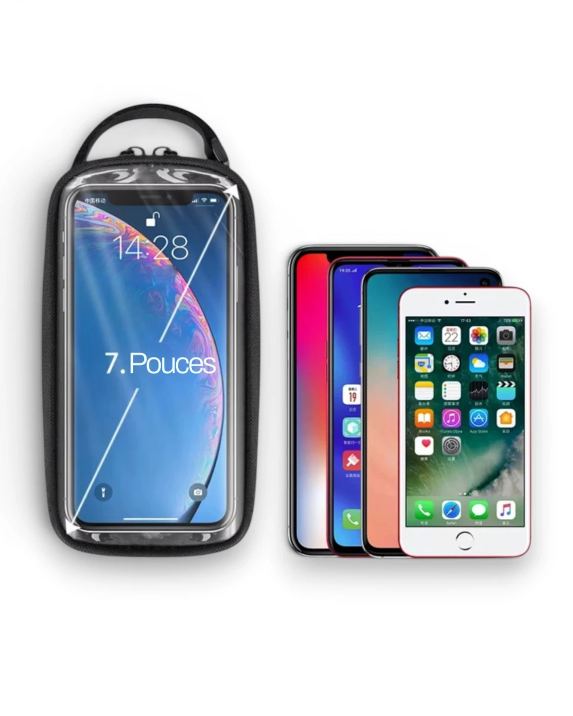 Sacoche cadre vélo avec écran téléphone - 1,5 L - LENS