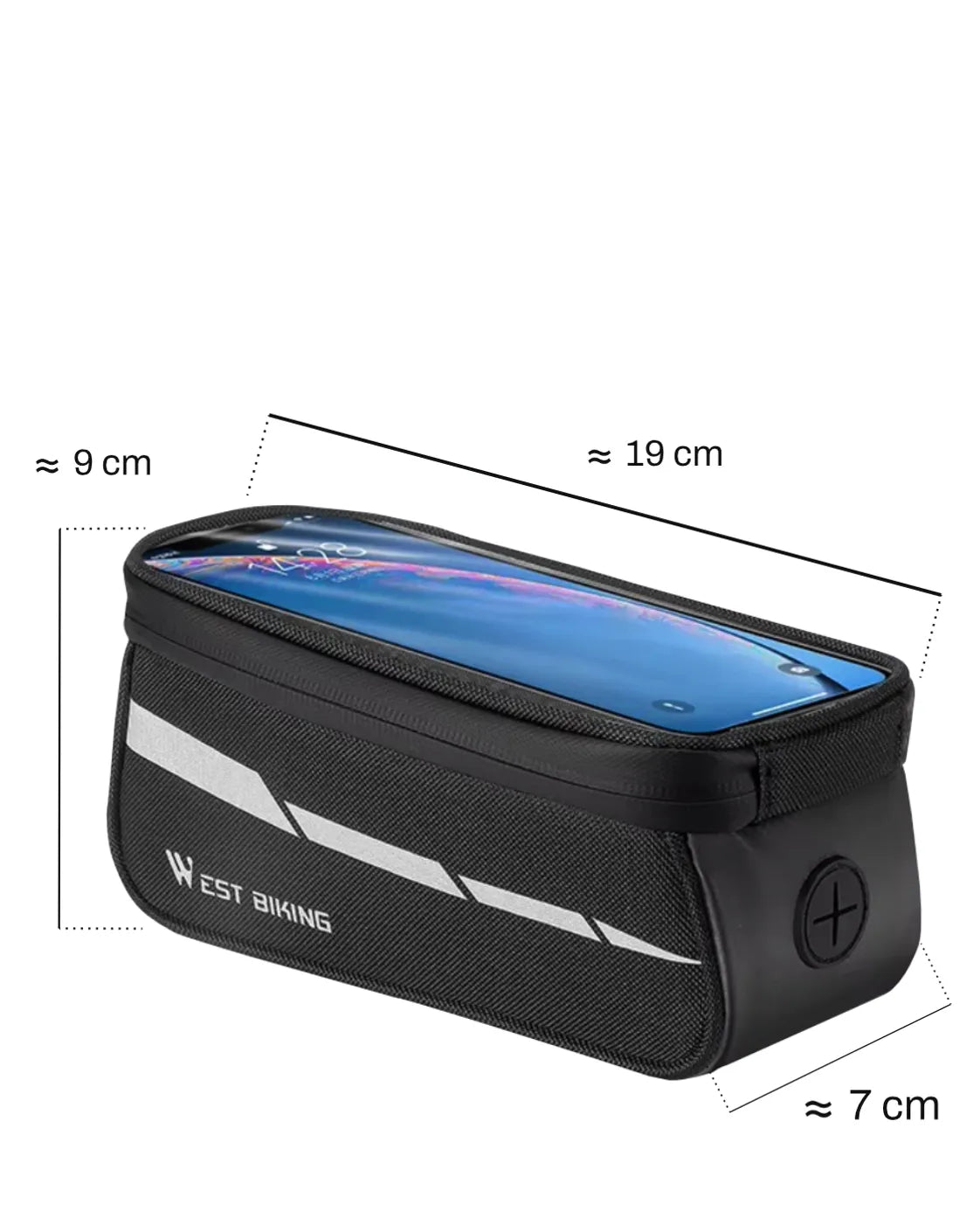 Sacoche cadre vélo avec écran téléphone - 1,5 L - LENS