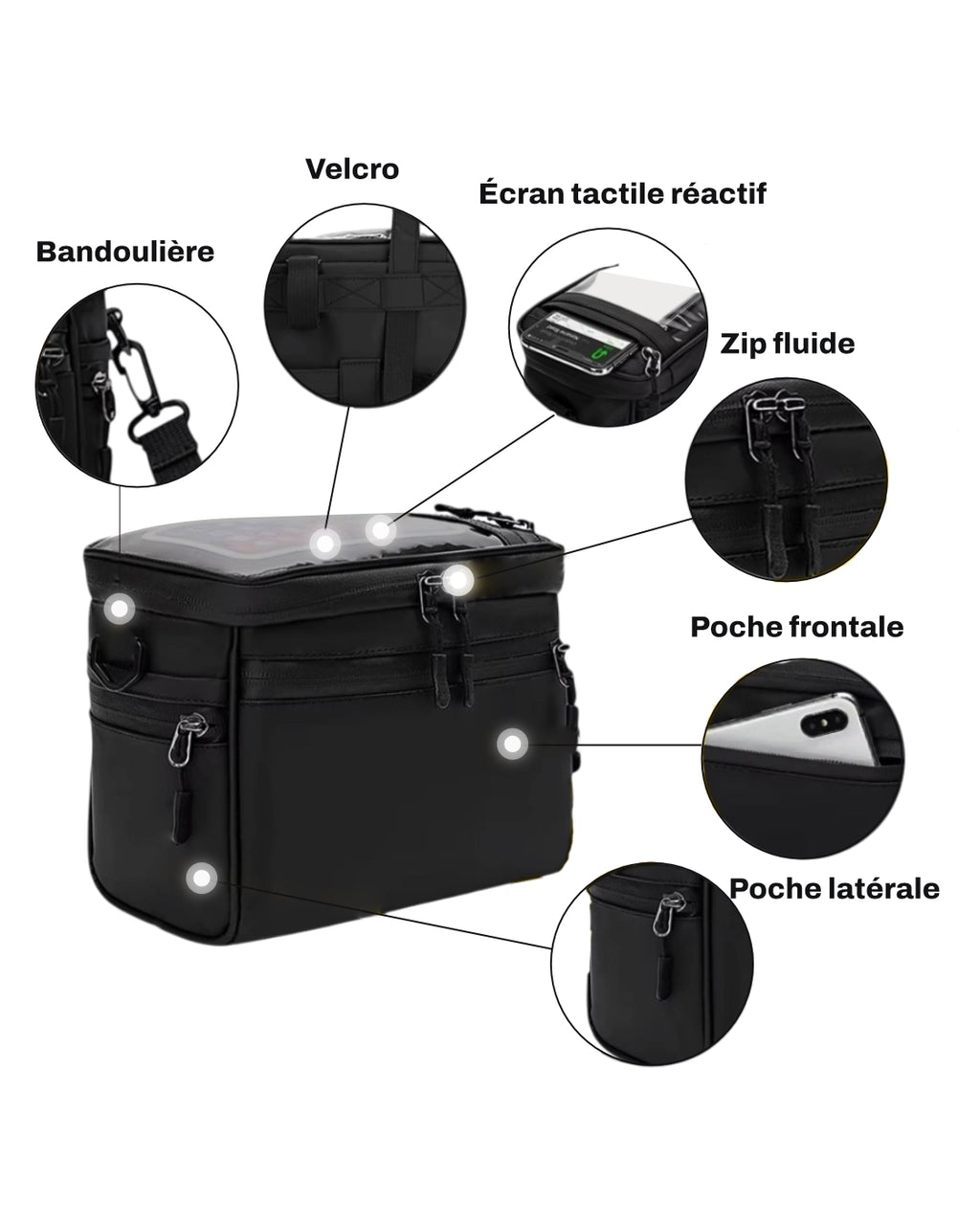 Sacoche de guidon pour vélo - 5 L - LADE