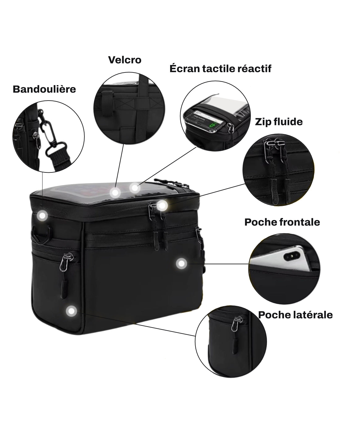 Sacoche de guidon pour vélo - 5 L - LADE