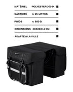 Sacoche de vélo porte-bagages double - 25 L - HOARD