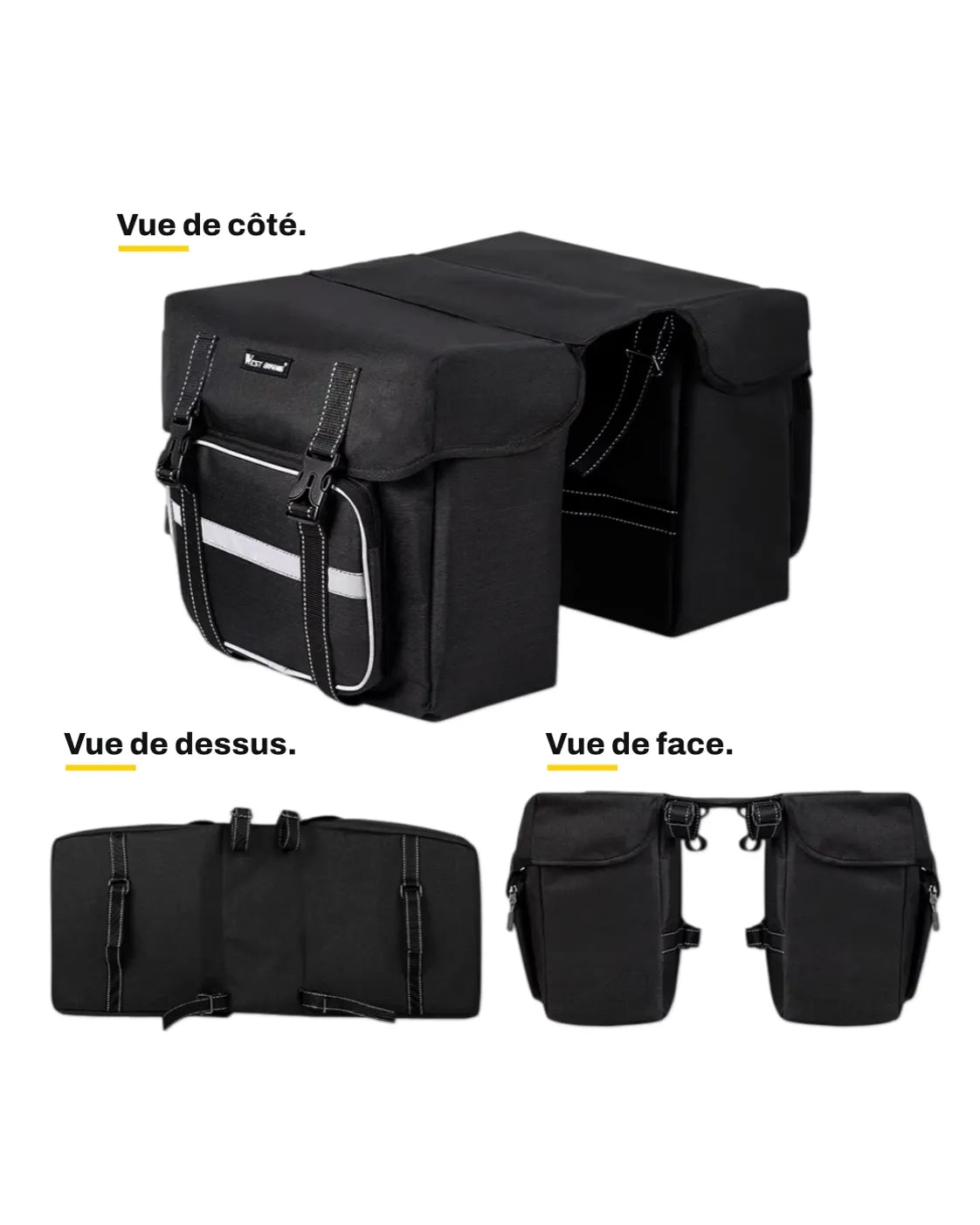 Sacoche de vélo porte-bagages double - 25 L - HOARD