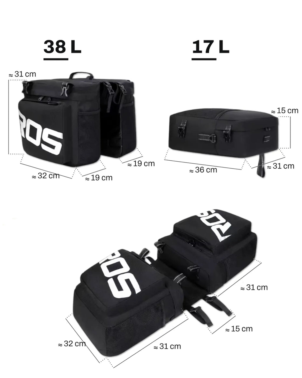 Sacoche porte-bagages vélo - 37 L - LEAGUE