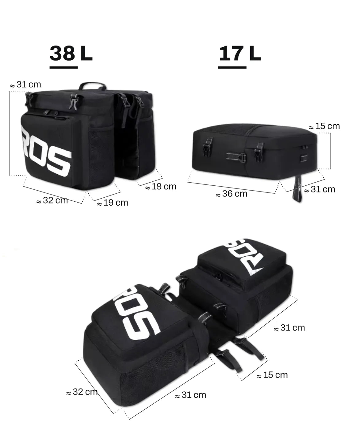 Sacoche porte-bagages vélo - 37 L - LEAGUE