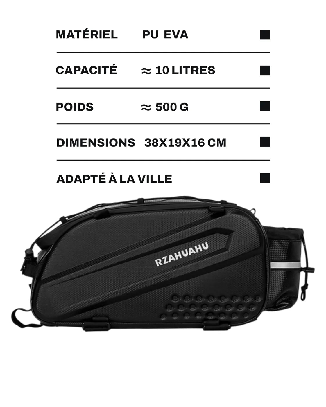 Sacoche porte-bagages arrière - 10 L- TRUSS